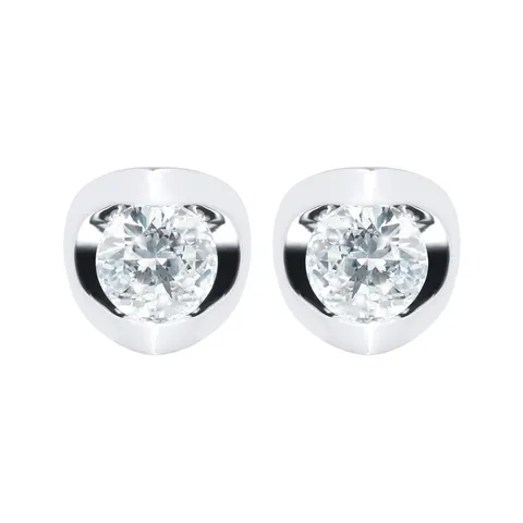 Goldsmiths 18ct White Gold 0.50cttw Tension Set Stud Earrings