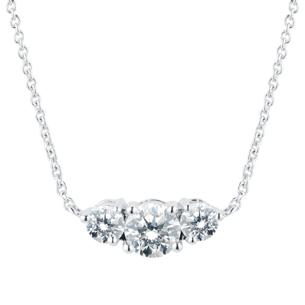 18ct White Gold 0.50cttw Three Stone Pendant