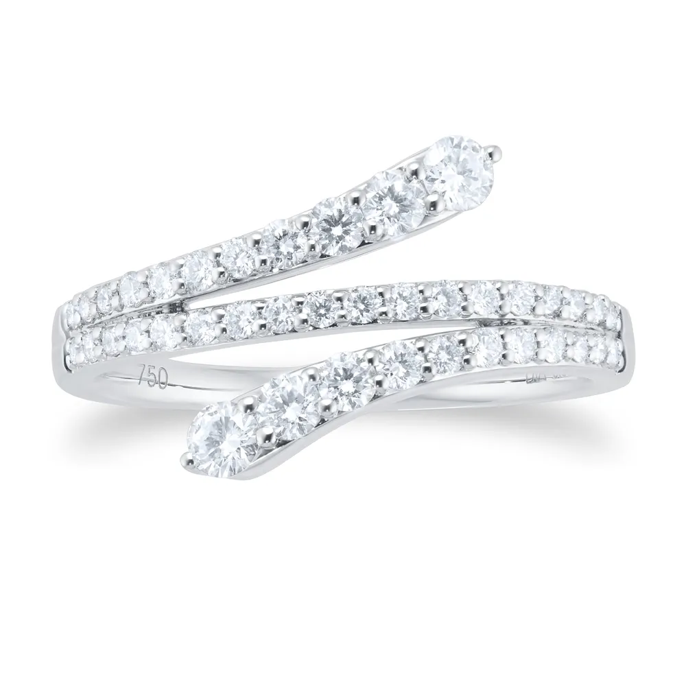 18ct White Gold 0.60ct Diamond Double Spiral Ring