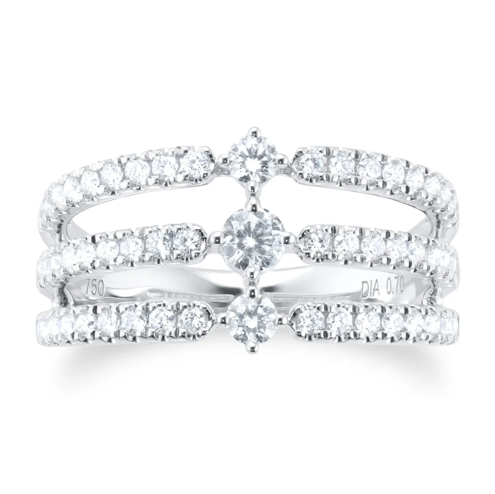 18ct White Gold 0.70ct Diamond Linear Band Ring