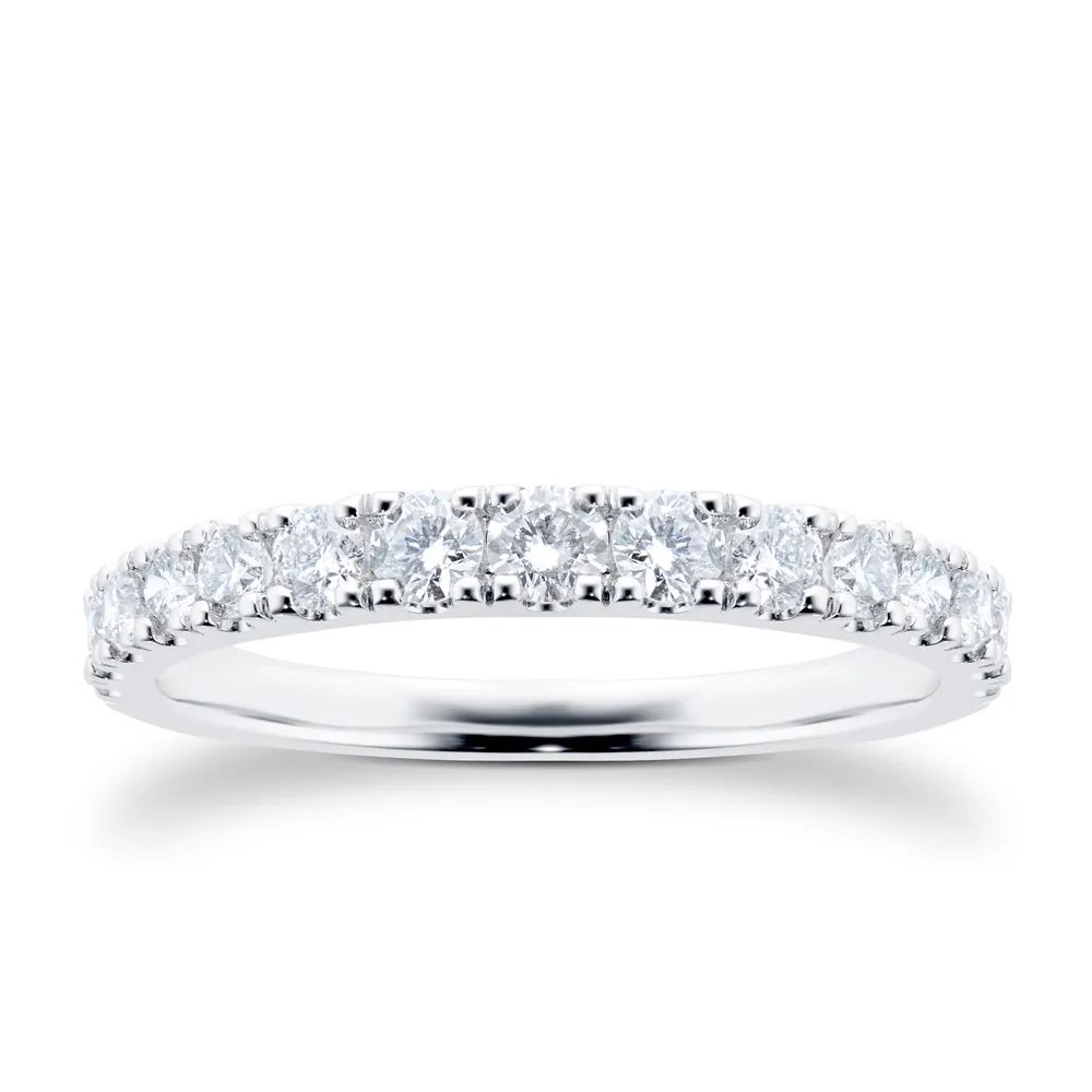 18ct White Gold 0.75cttw Claw Set Eternity Ring