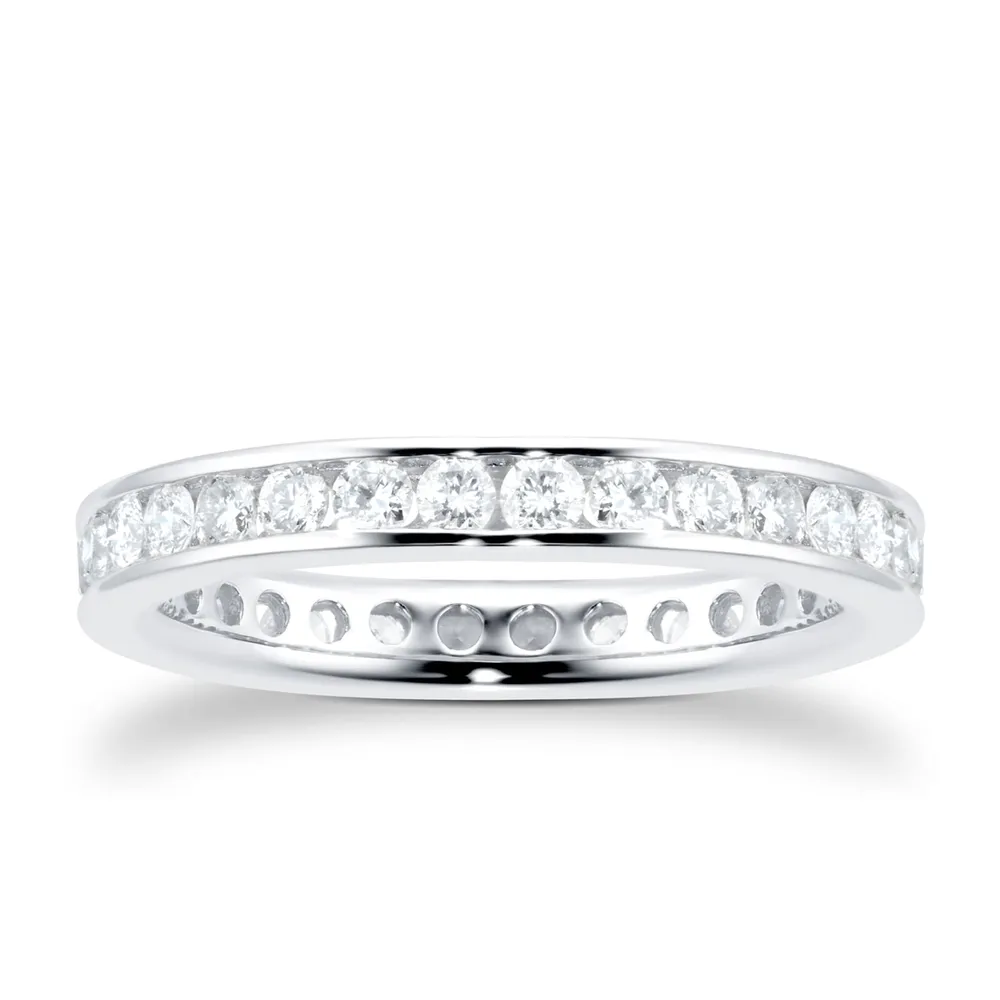 18ct White Gold 1.00ct Diamond Channel Set Eternity Ring