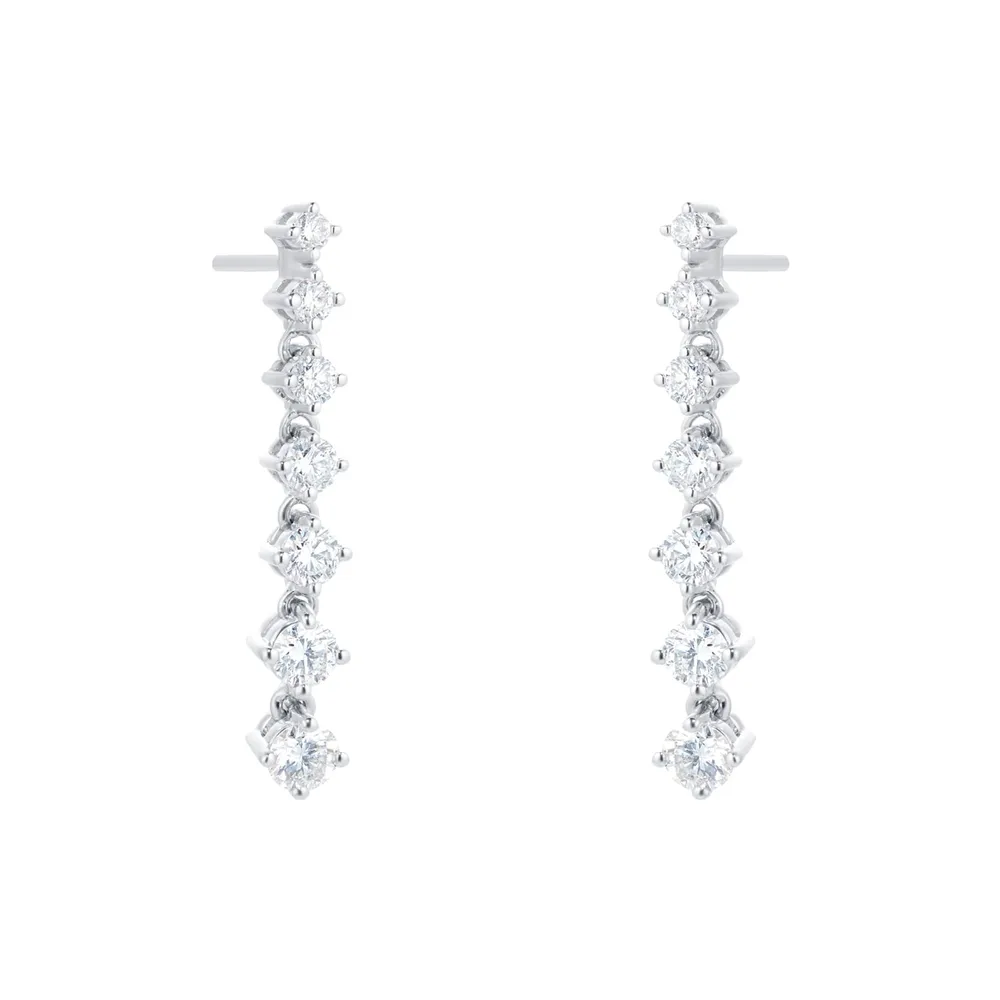 18ct White Gold 1.00ct Diamond Drop earrings