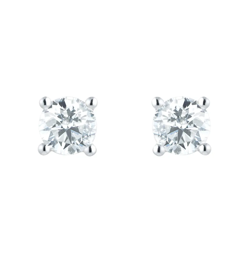 18ct White Gold 1.00cttw Diamond Stud Earrings