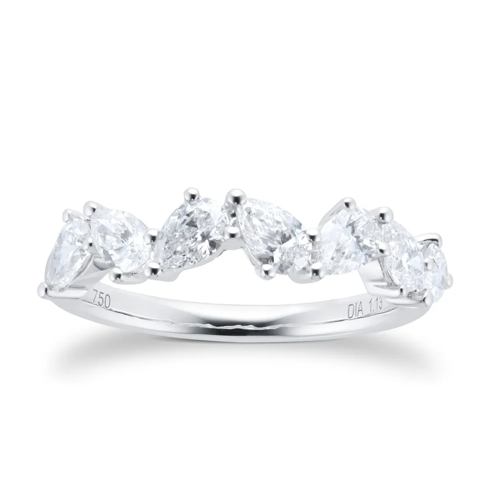 18ct White Gold 1.13cttw Pear Cut Eternity Ring