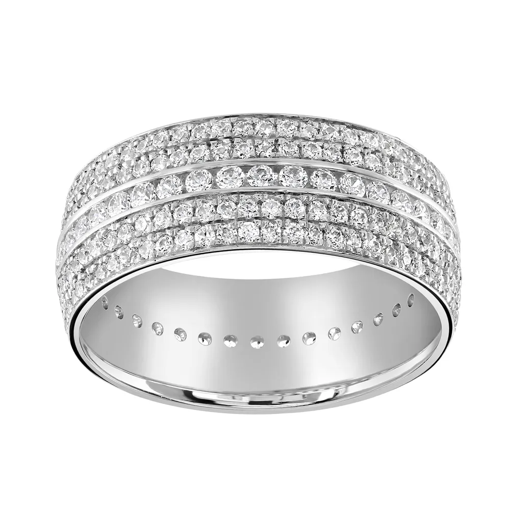 18ct White Gold 1.25cttw Five Row Channel Set Diamond Full Eternity Ring