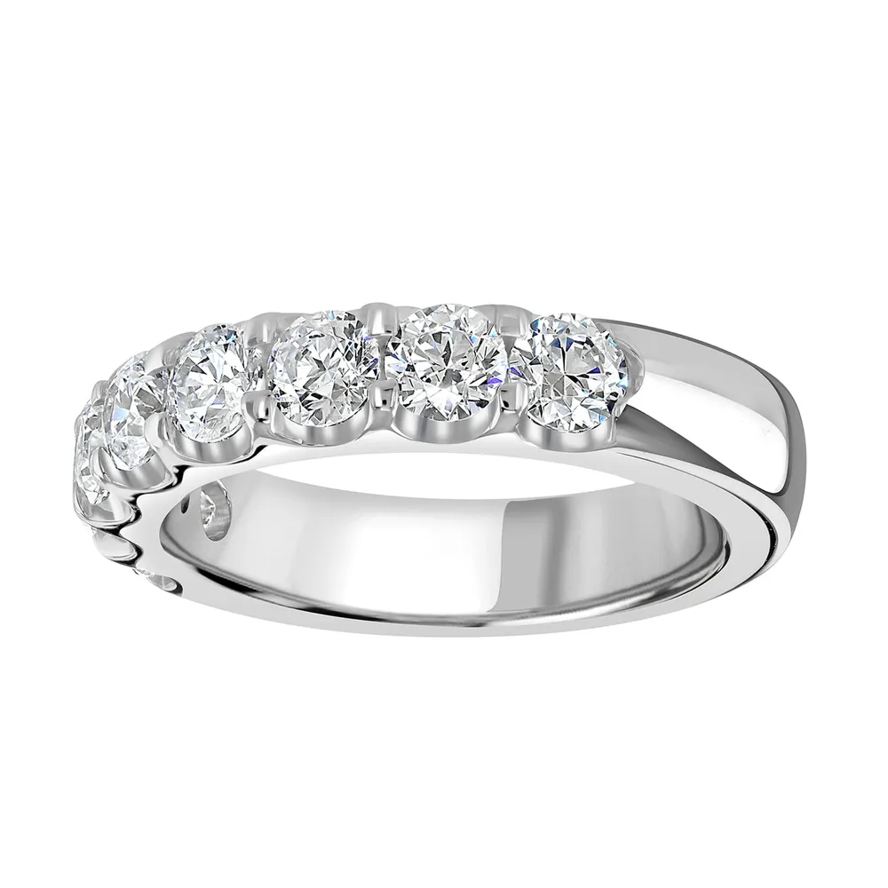 18ct White Gold 1.50 Carat Round Brilliant Cut Claw Set Half Eternity Ring