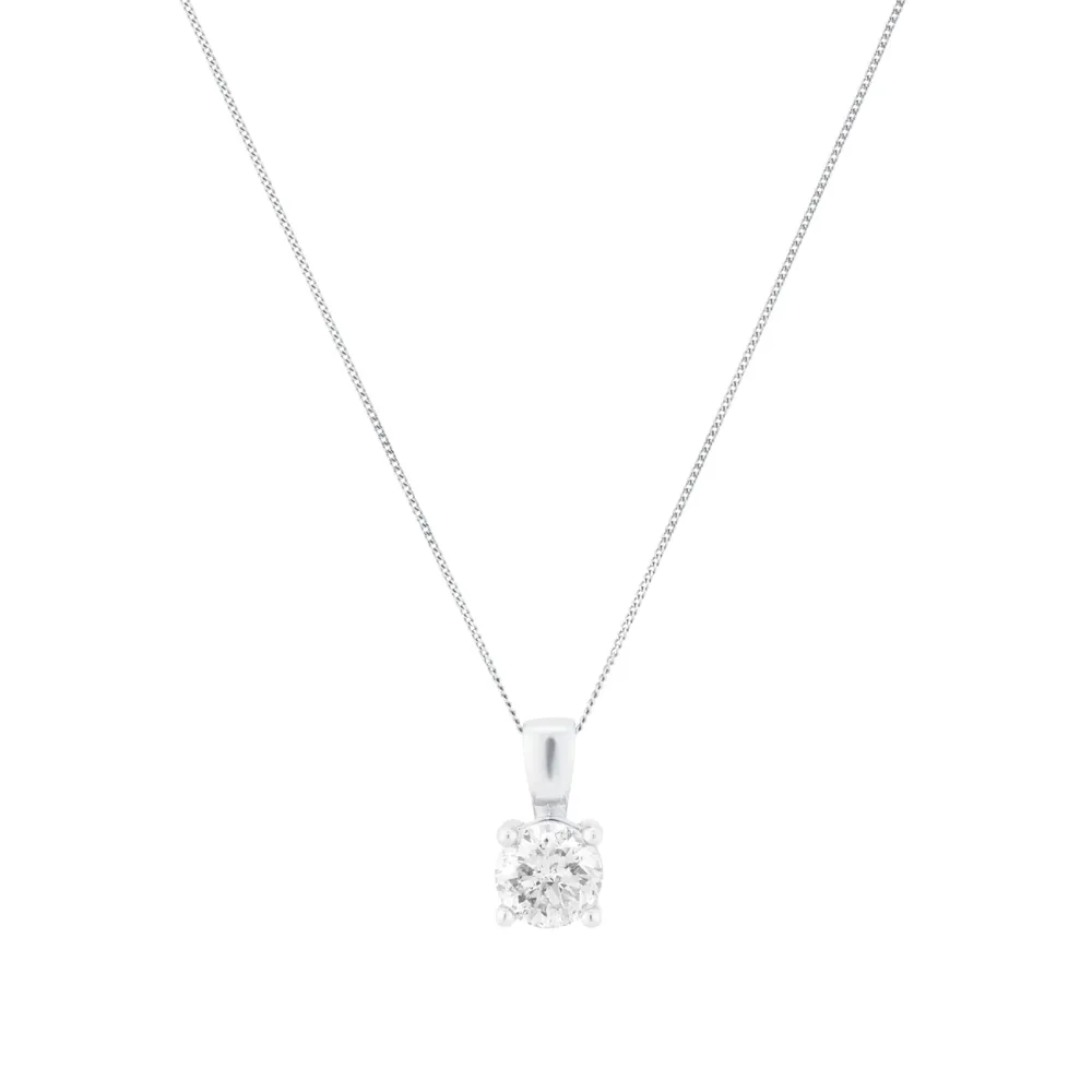 18ct White Gold 1.50ct Diamonds Solitaire Pendant