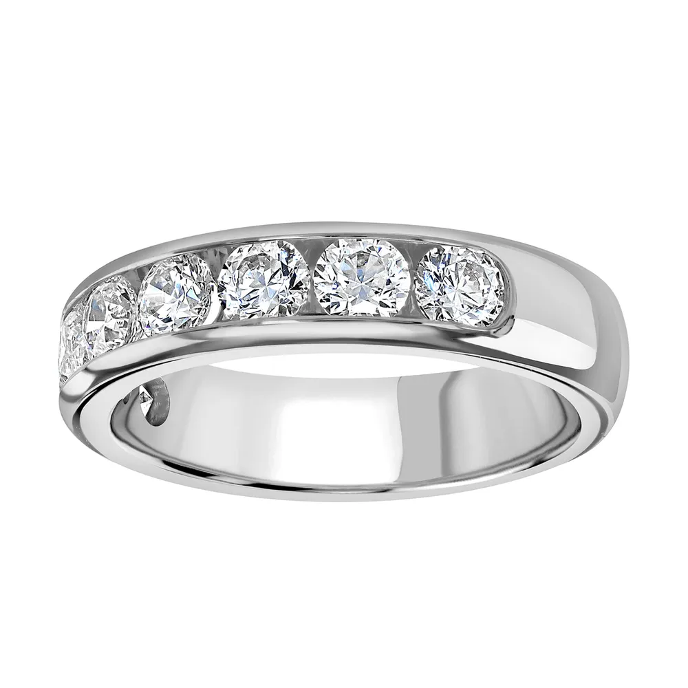 18ct White Gold 1.50cttw Brilliant Cut Channel Set Diamond Half Eternity Ring