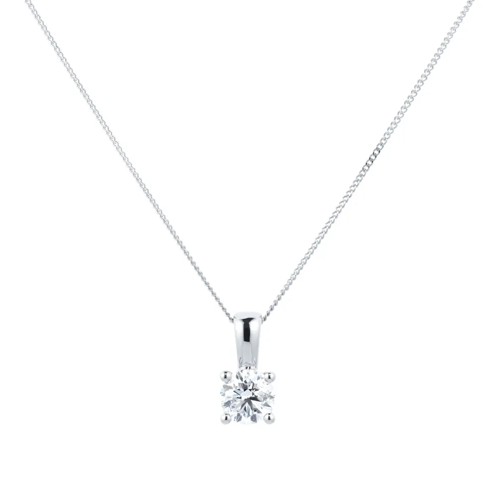 18ct White Gold 1ct Diamond Pendant