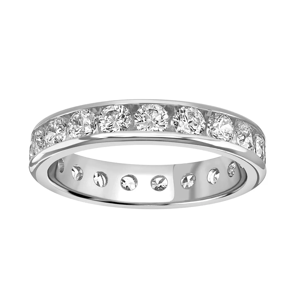 18ct White Gold 2.00cttw Brilliant Cut Channel Set Diamond Full Eternity Ring
