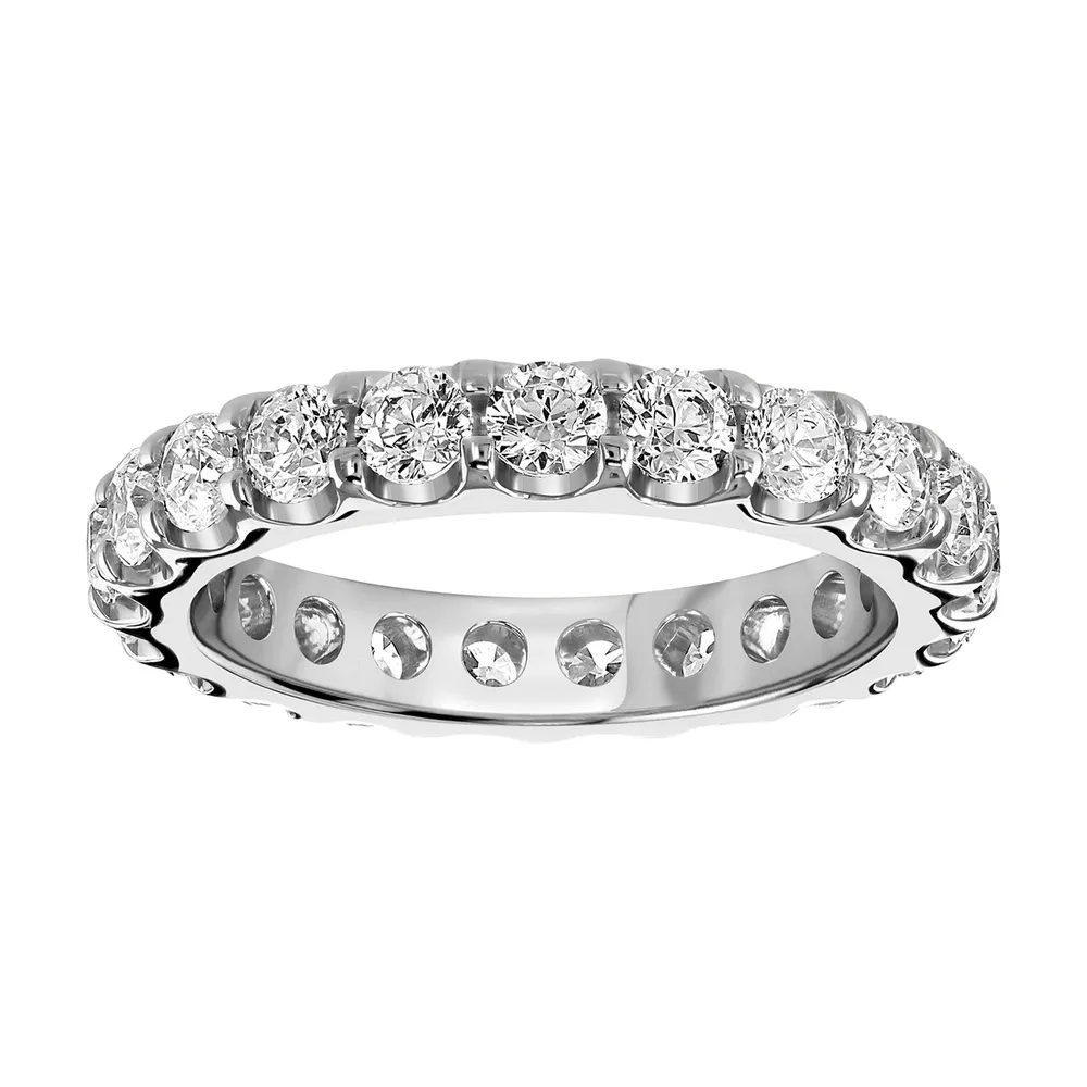 18ct White Gold 2.00cttw Brilliant Cut Claw Set Diamond Full Eternity Ring