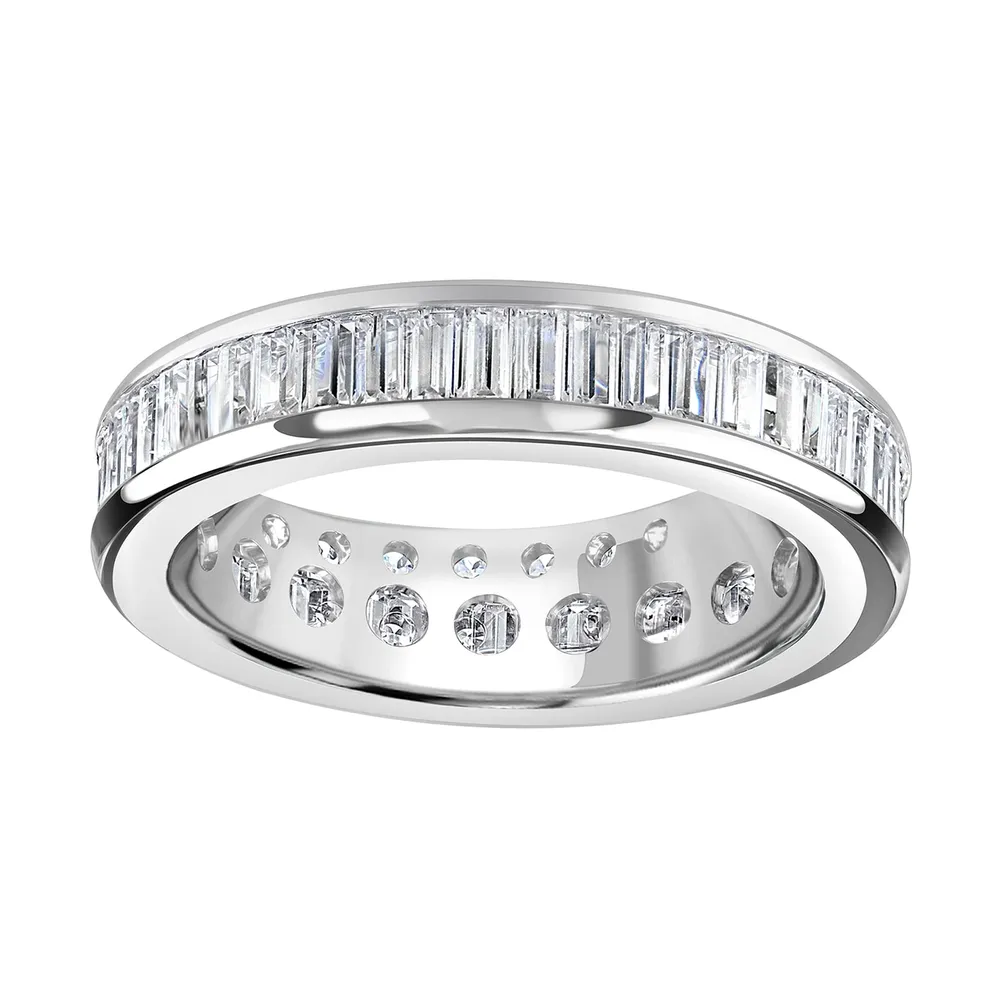 18ct White Gold 2.05cttw Baguette Cut Channel Set Diamond Full Eternity Ring