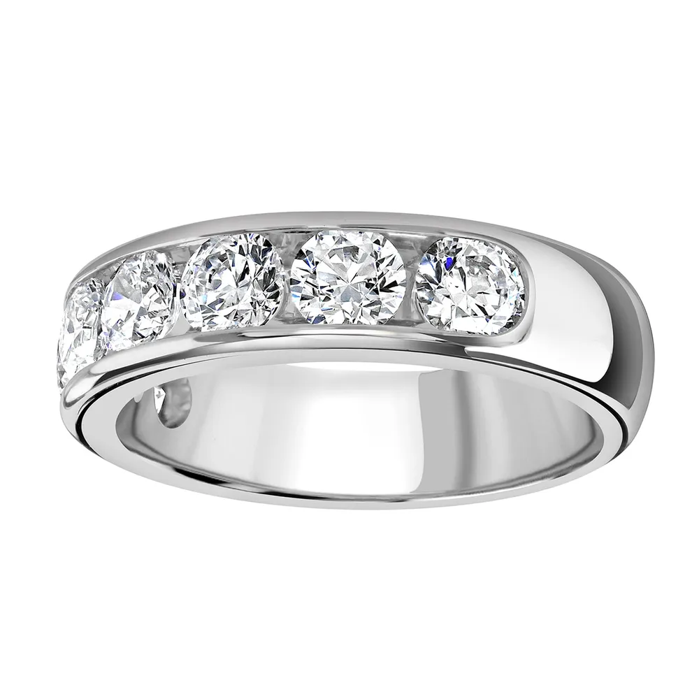 18ct White Gold 2.15cttw Brilliant Cut Channel Set Diamond Half Eternity Ring