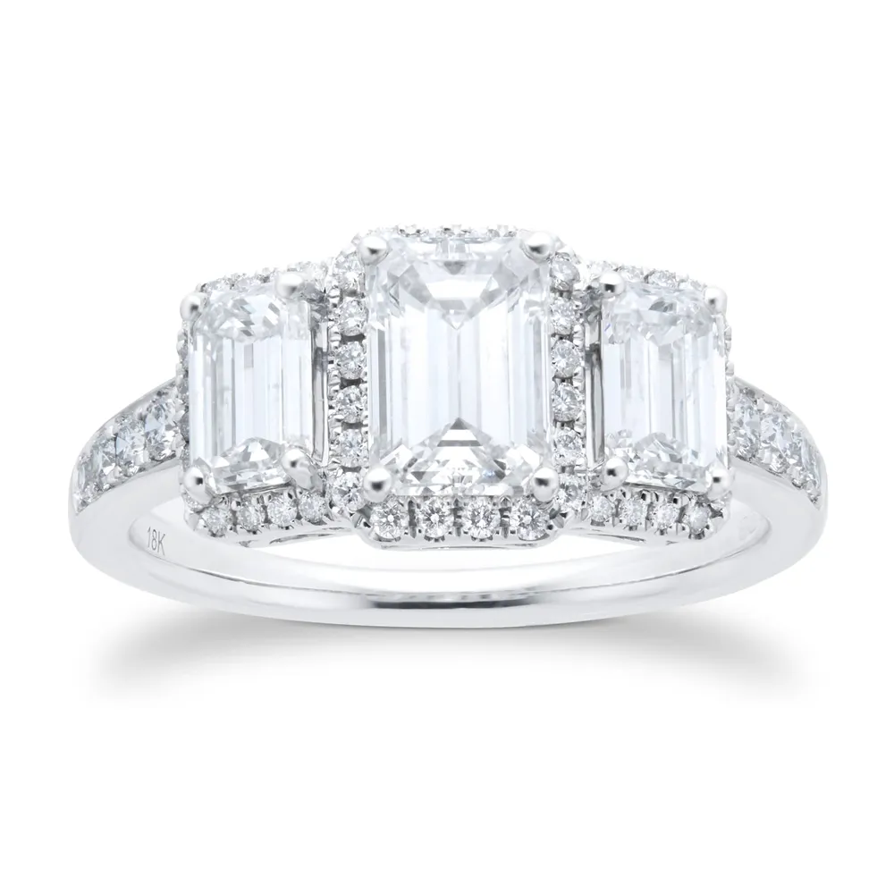 18ct White Gold 2.33cttw Three Stone Diamond Ring