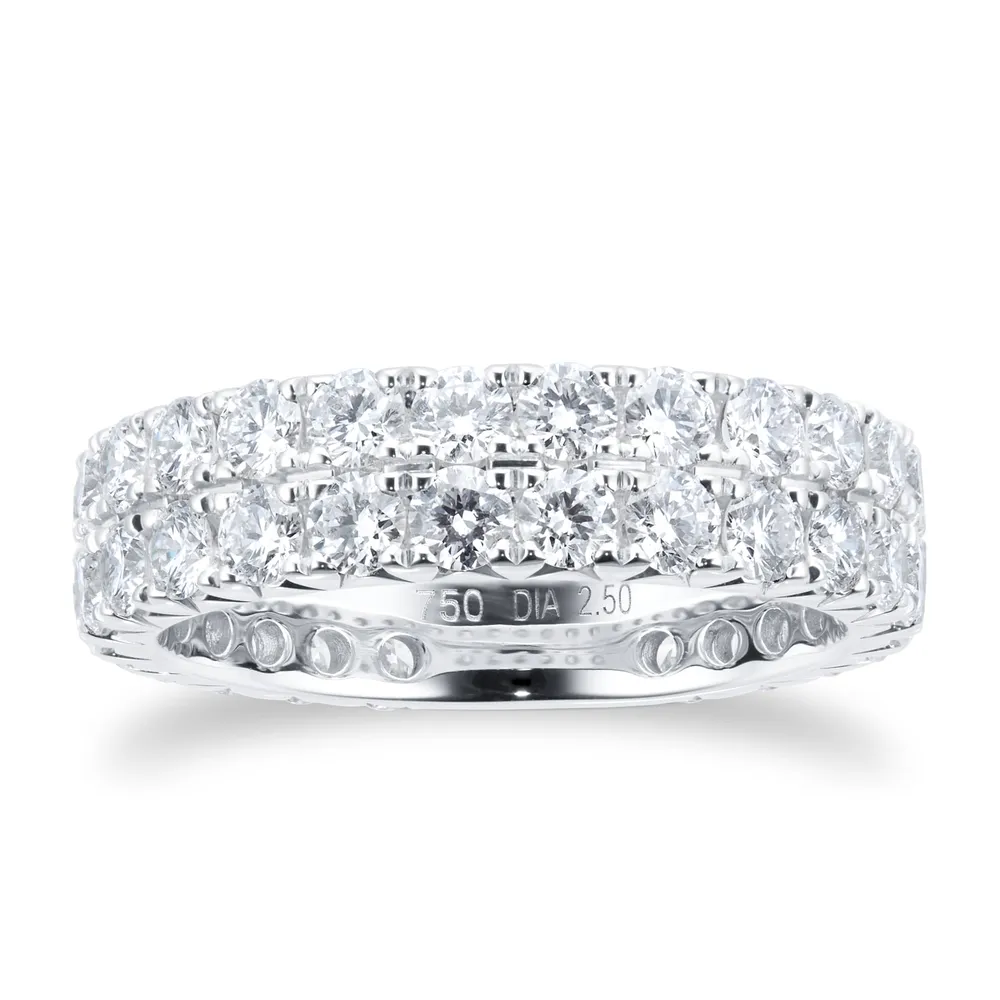 18ct White Gold 2.50cttw Diamond Double Row Eternity Ring
