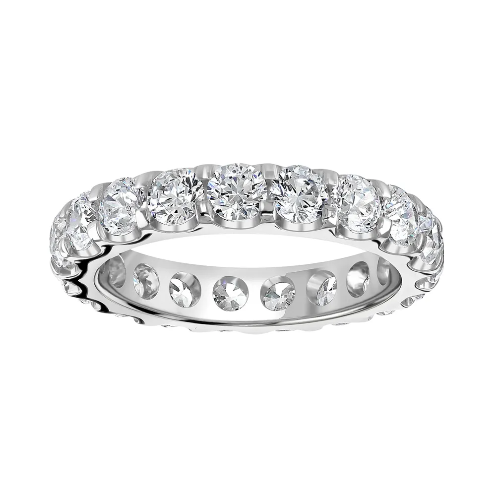 18ct White Gold 2.80cttw Brilliant Cut Claw Set Diamond Full Eternity Ring