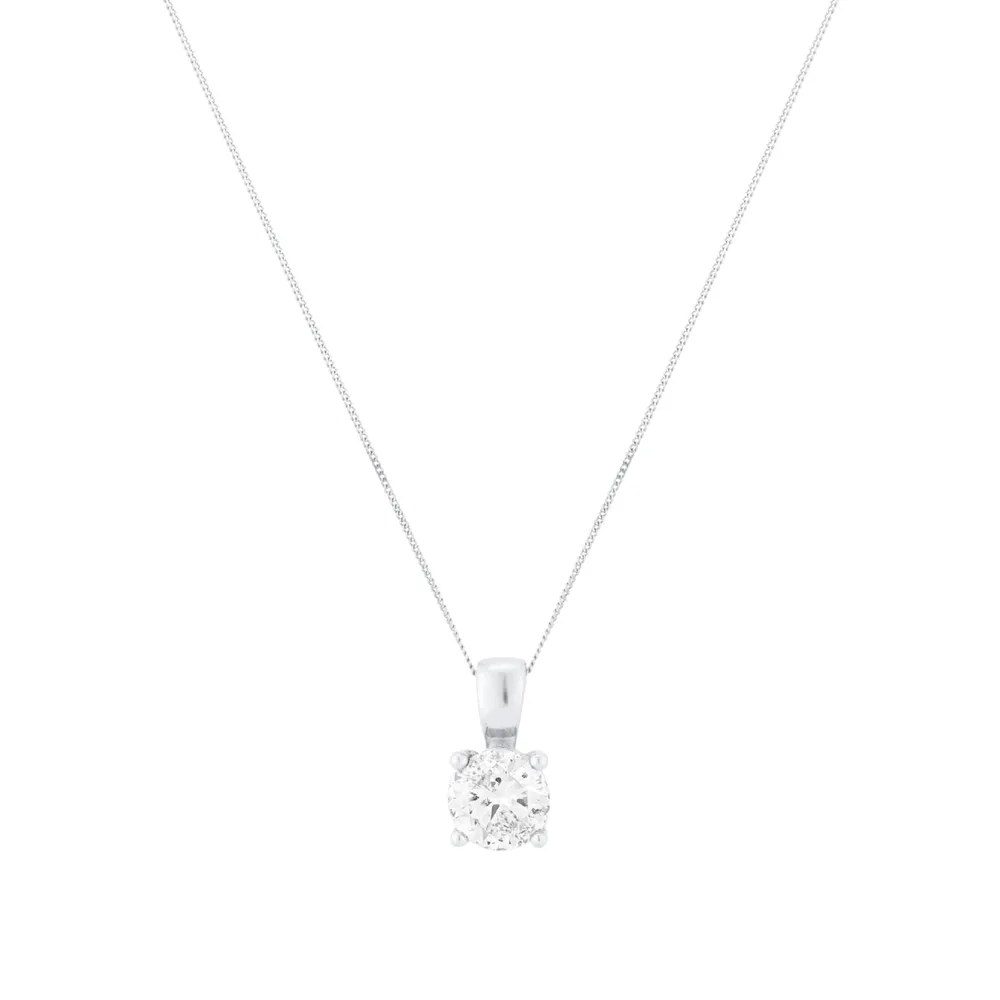18ct White Gold 2ct Diamonds Solitaire Pendant