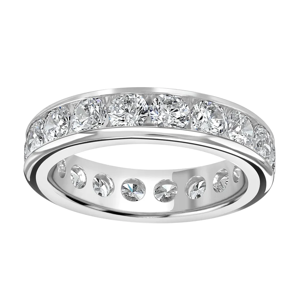 18ct White Gold 3.14cttw Brilliant Cut Channel Set Diamond Full Eternity Ring