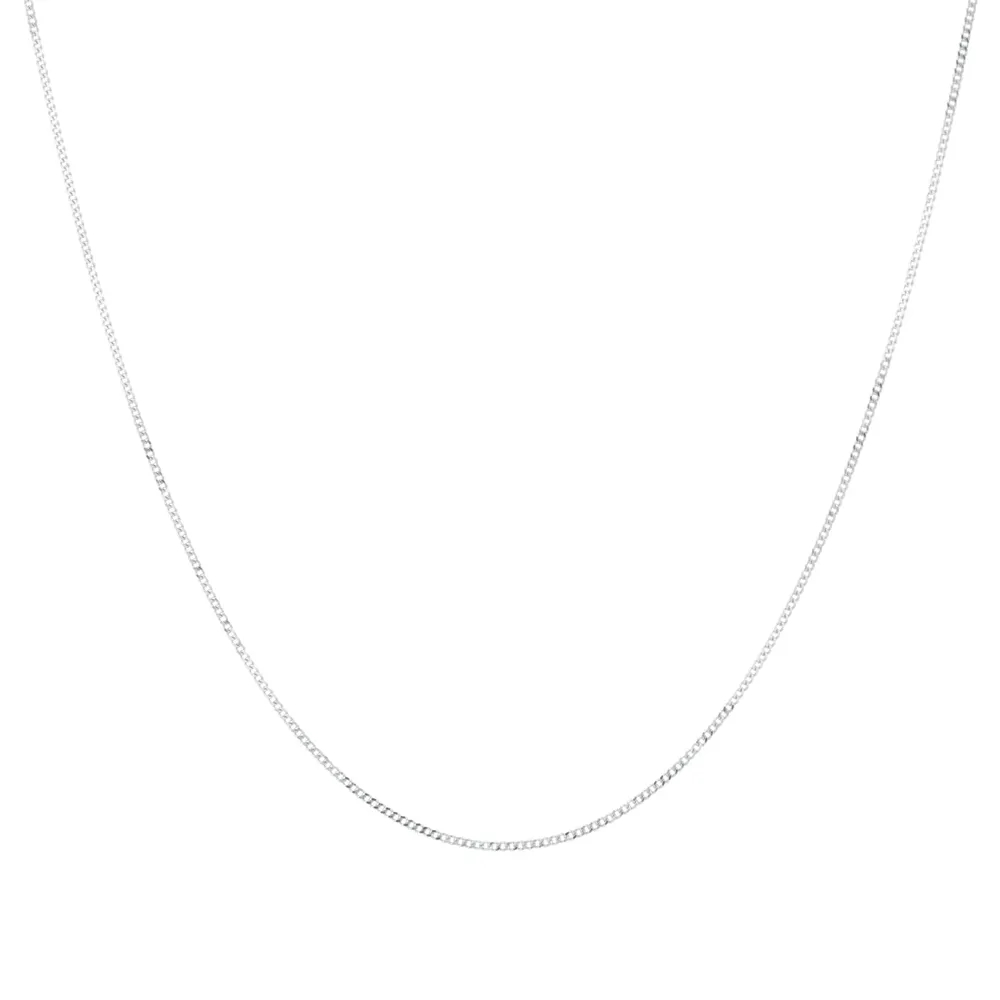 18ct White Gold 45-50cm (18-20") Curb Chain 0.8mm Width