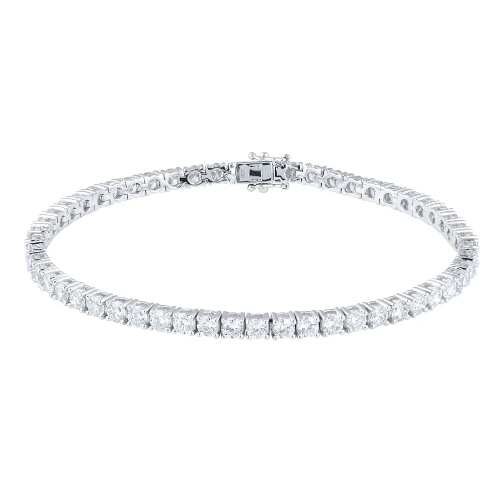18ct White Gold 7.00ct Diamond Line Bracelet