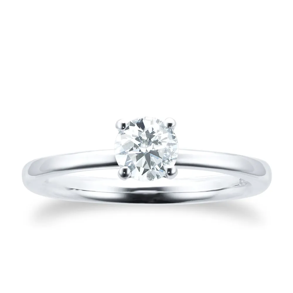 18ct White Gold Diamond Solitaire Engagement Ring
