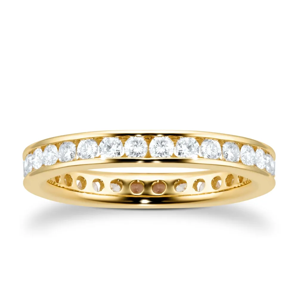 18ct Yellow 1.00ct Diamond Channel Set Eternity Ring