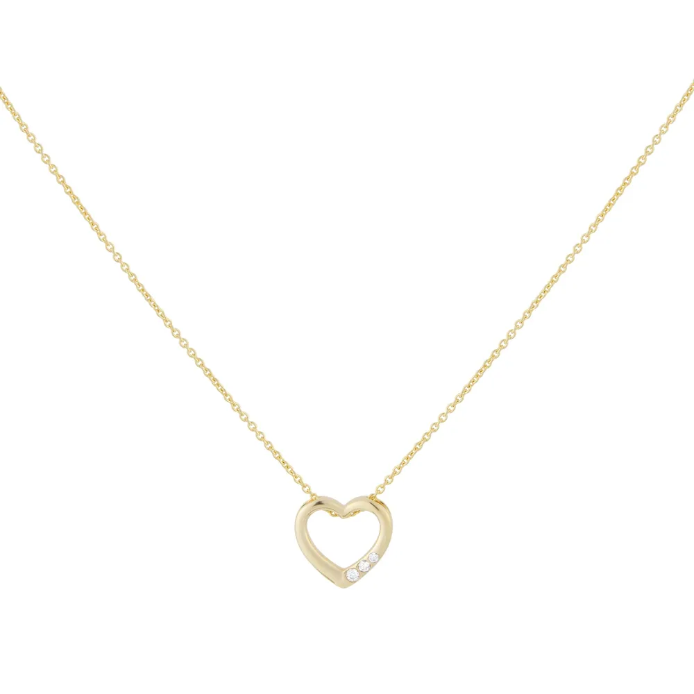 18ct Yellow Gold 0.04ct Diamond Heart Pendant