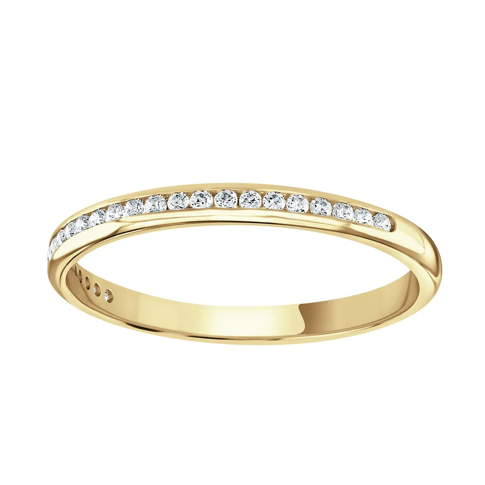 18ct Yellow Gold 0.12 Carat Round Brilliant Cut Channel Set Half Eternity Ring
