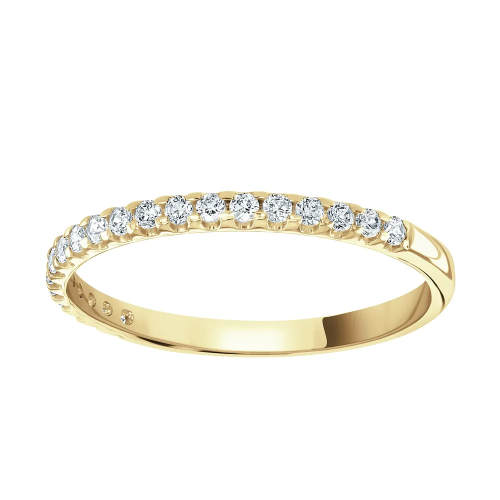 18ct Yellow Gold 0.20 Carat Round Brilliant Cut Claw Set Half Eternity Ring