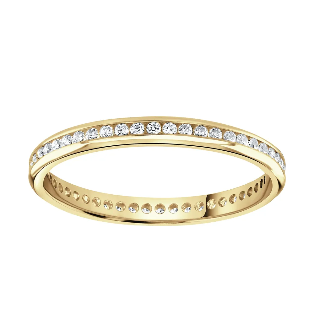 18ct Yellow Gold 0.25cttw Brilliant Cut Channel Set Diamond Full Eternity Ring
