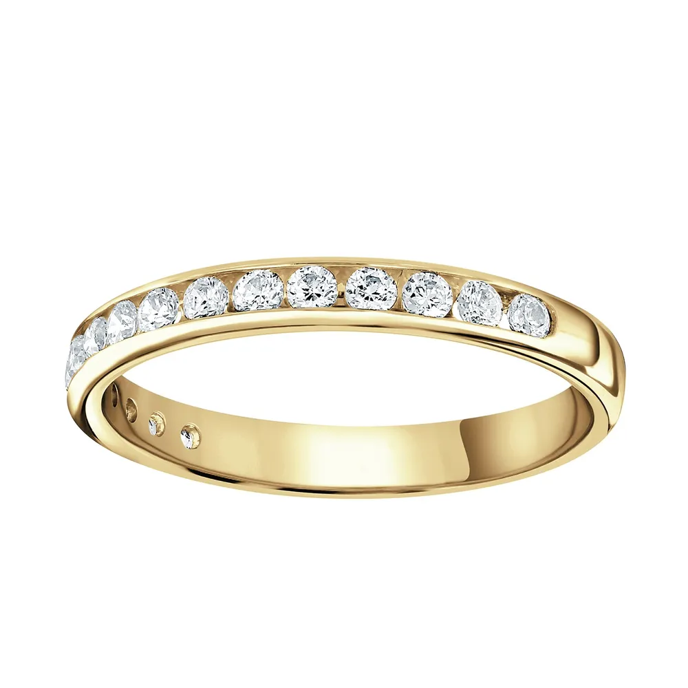 18ct Yellow Gold 0.30 Carat Round Brilliant Cut Channel Set Half Eternity Ring