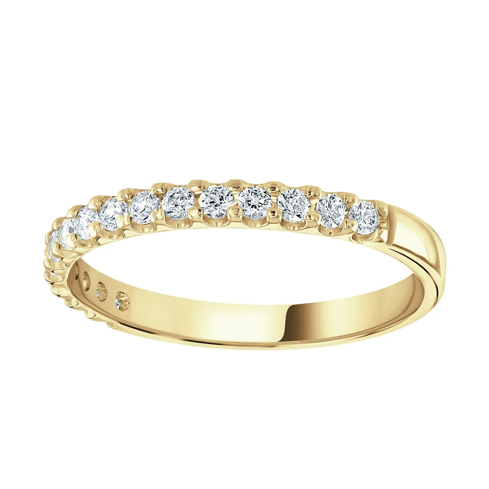 18ct Yellow Gold 0.30 Carat Round Brilliant Cut Claw Set Half Eternity Ring