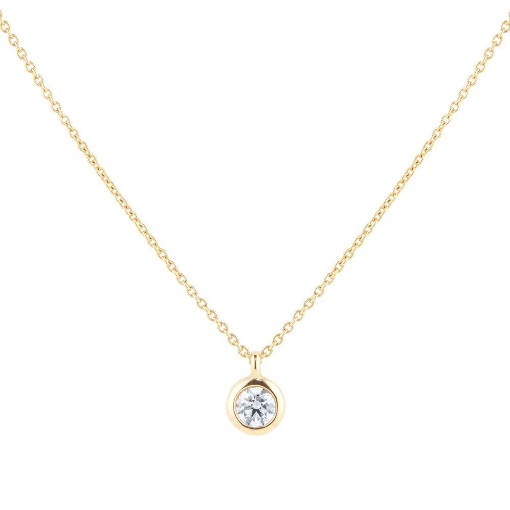 18ct Yellow Gold 0.30ct Diamond Bezel Pendant