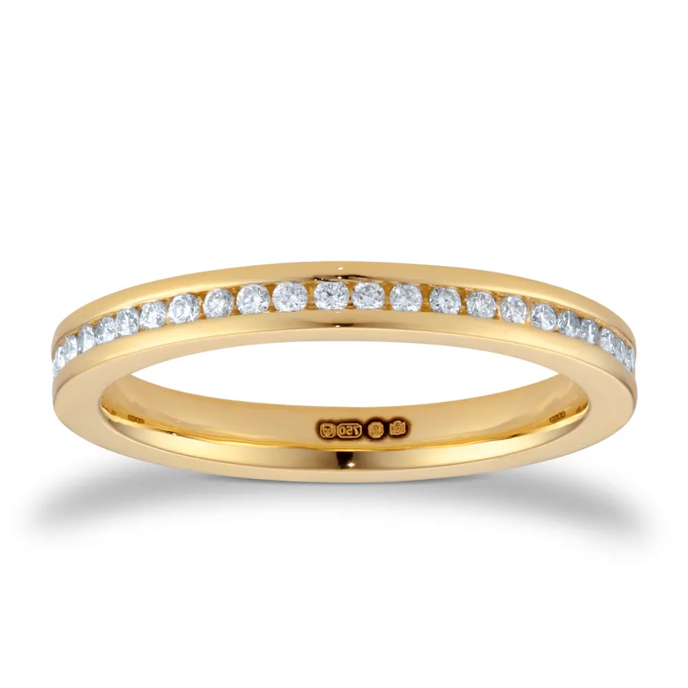 18ct Yellow Gold 0.33cttw Channel Set Brilliant Cut Diamond Full Eternity Ring