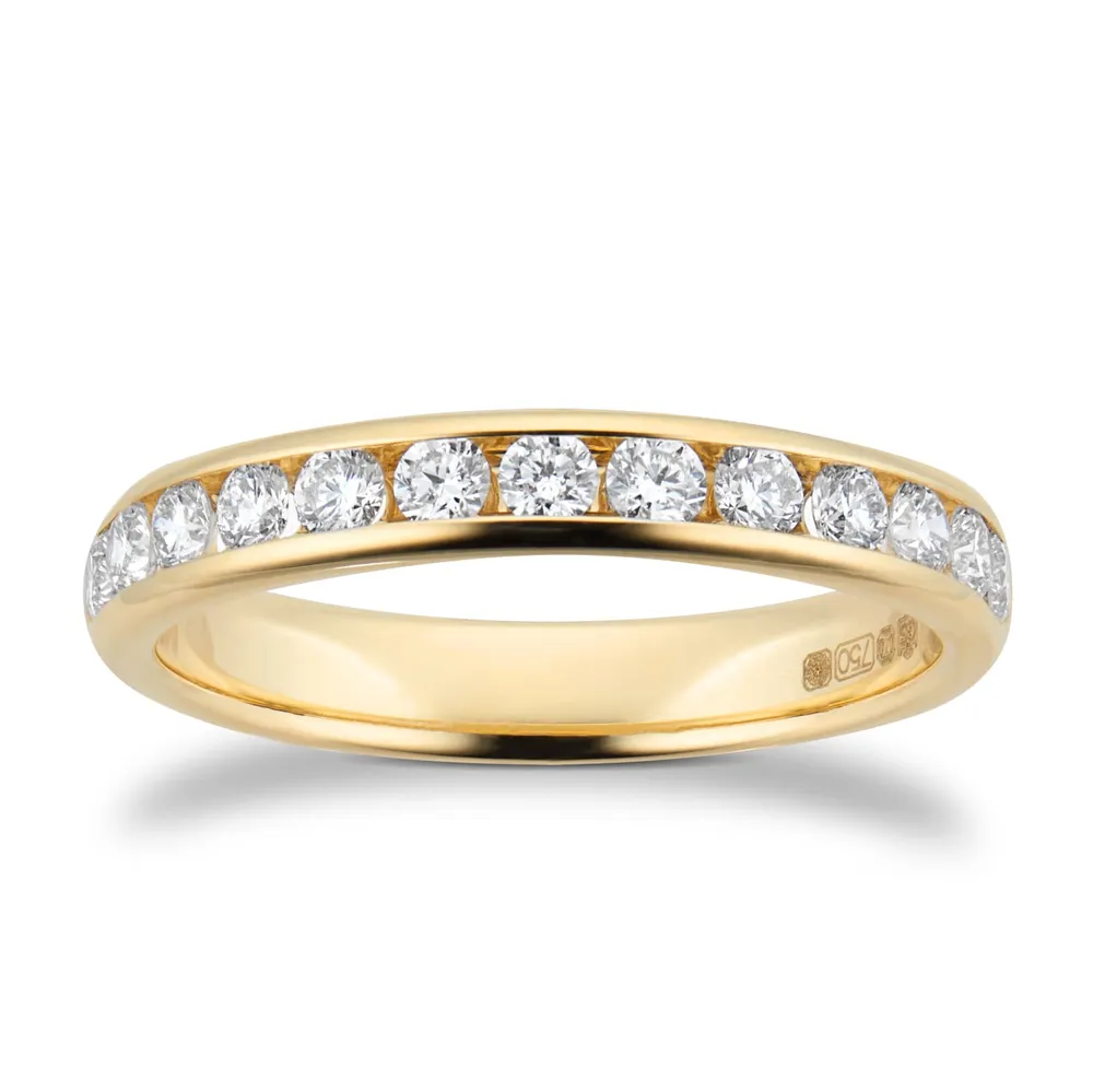 18ct Yellow Gold 0.50cttw Brilliant Cut Diamond Channel Set Eternity Ring