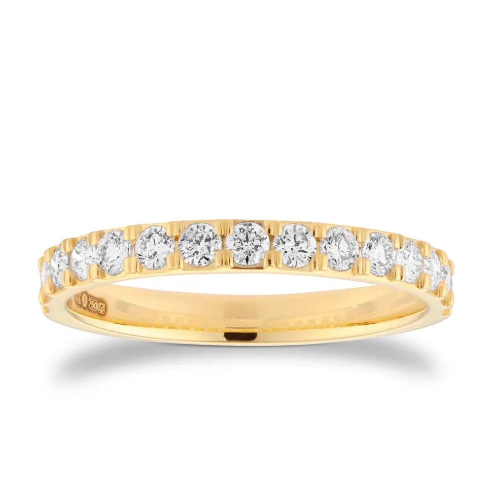 18ct Yellow Gold 0.50cttw Brilliant Cut Diamond Half Eternity Ring