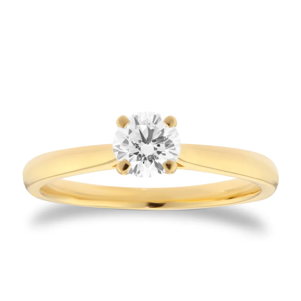 18ct Yellow Gold 0.50cttw Brilliant Cut Diamond Solitaire Engagement Ring
