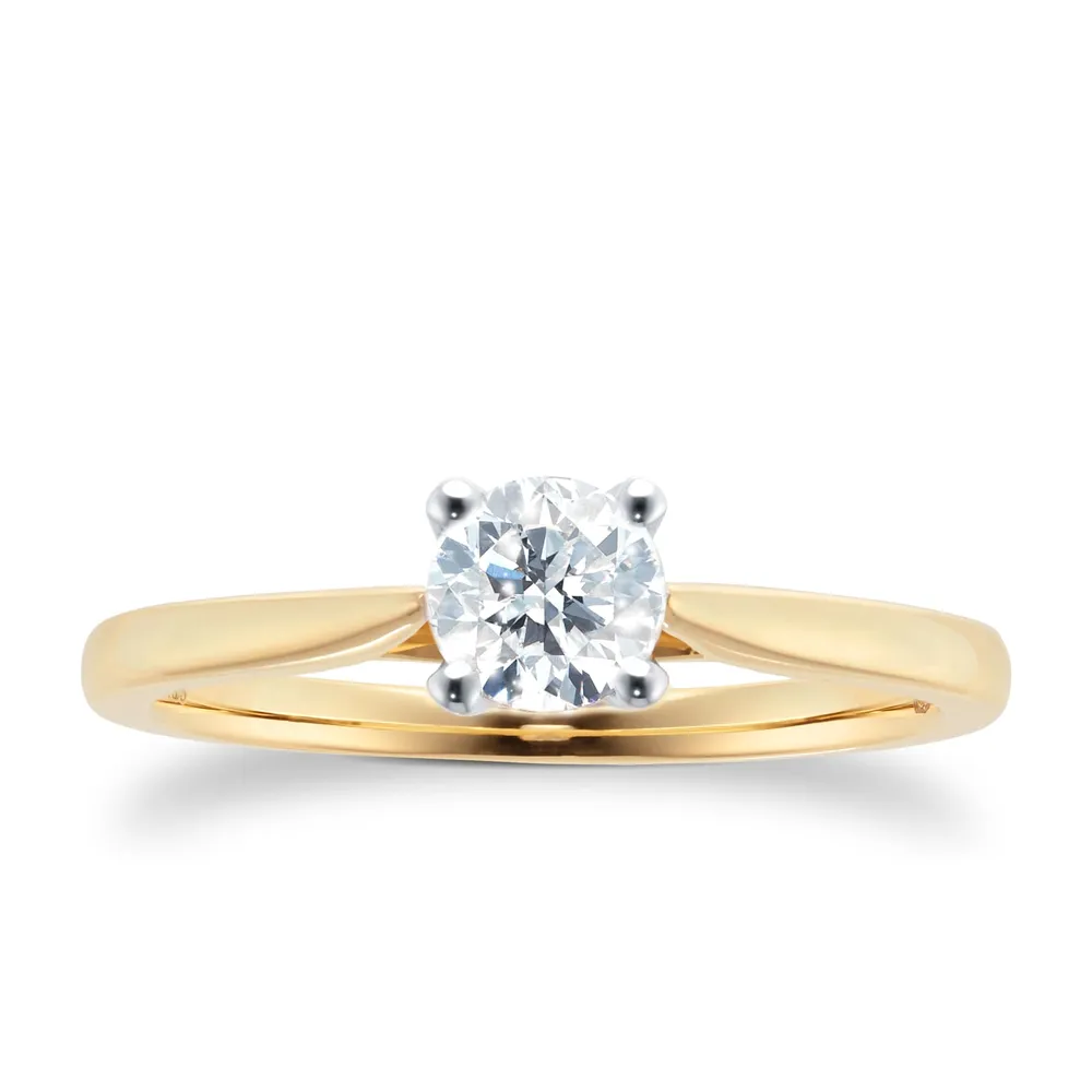 18ct Yellow Gold 0.50cttw Brilliant Cut Solitaire Diamond Engagement Ring