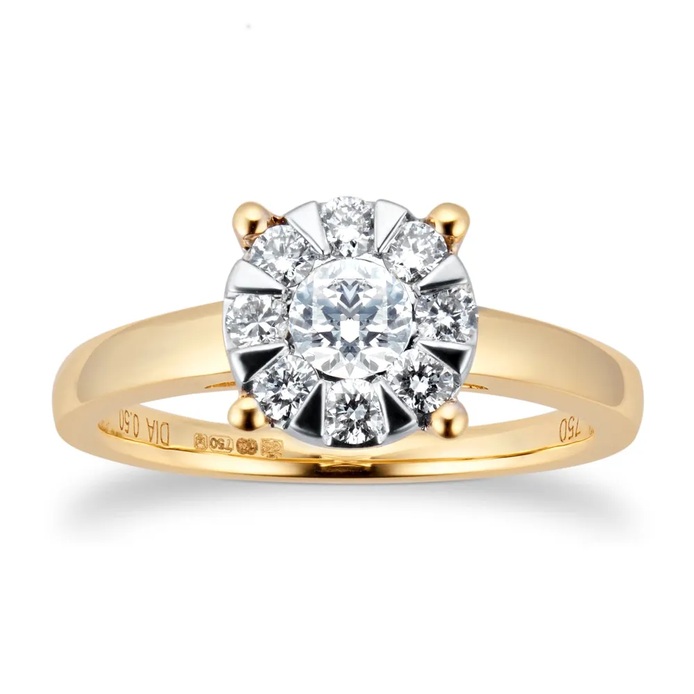 18ct Yellow Gold 0.50cttw Diamond Multistore Ring