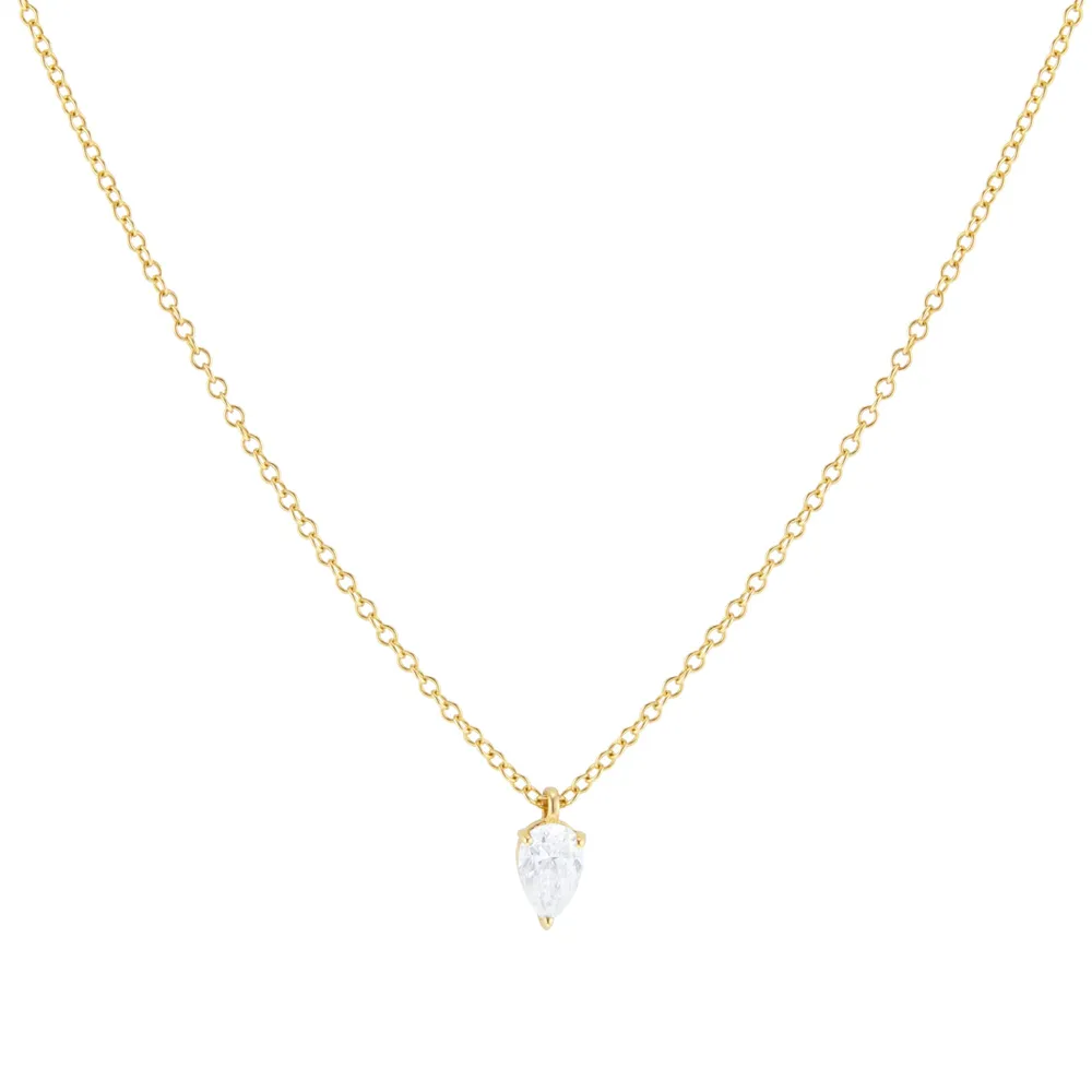 18ct Yellow Gold 0.50cttw Diamond Pear Solitaire Pendant