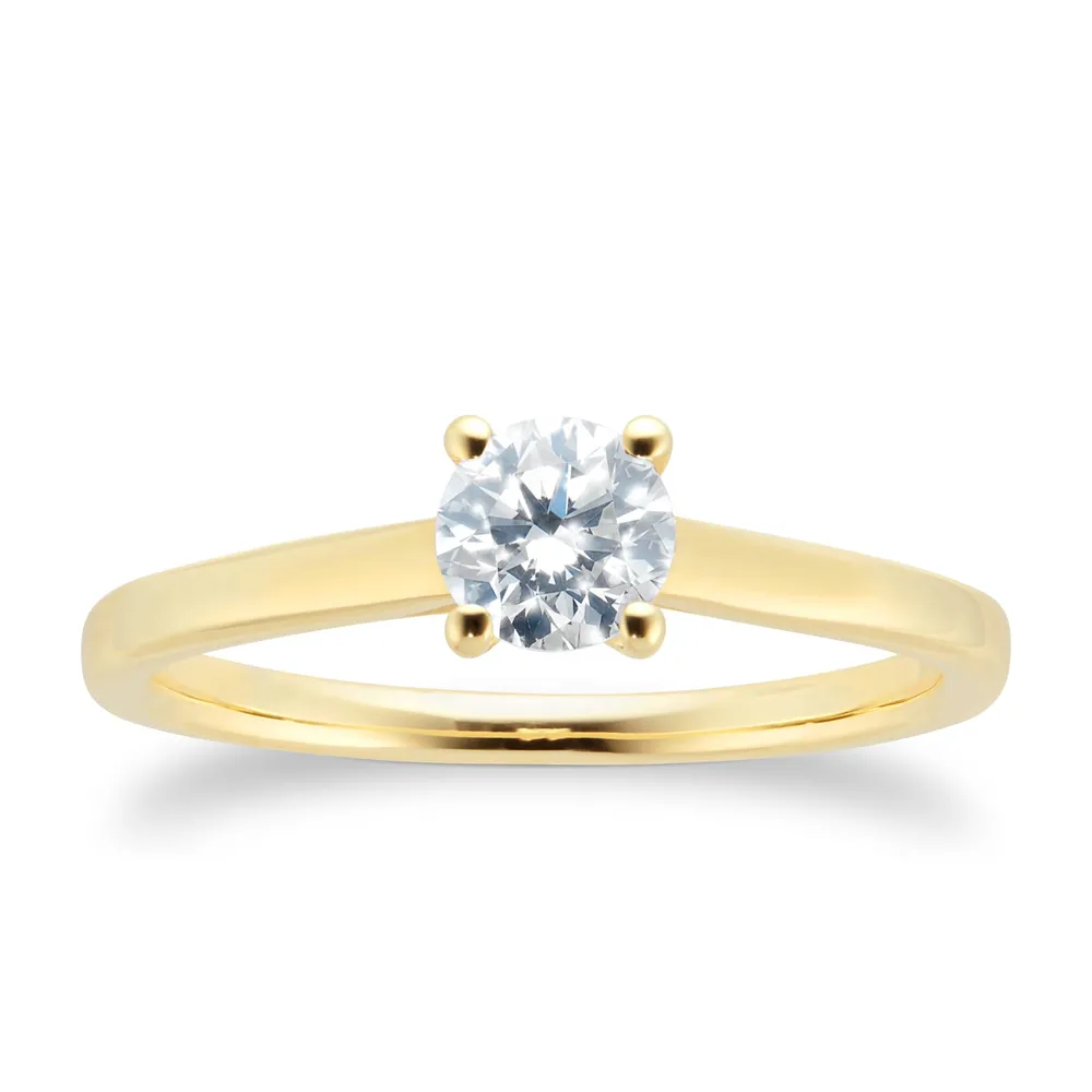 18ct Yellow Gold 0.50cttw Diamond Solitaire Engagement Ring