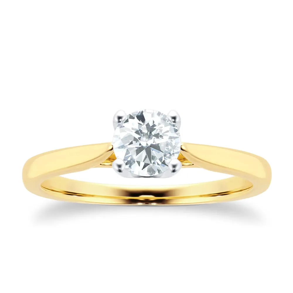 18ct Yellow Gold 0.50cttw Solitaire Diamond Engagement Ring