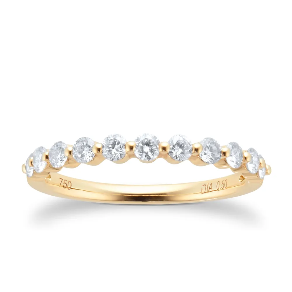 18ct Yellow Gold 0.50cttw Stacker Ring Eternity Ring