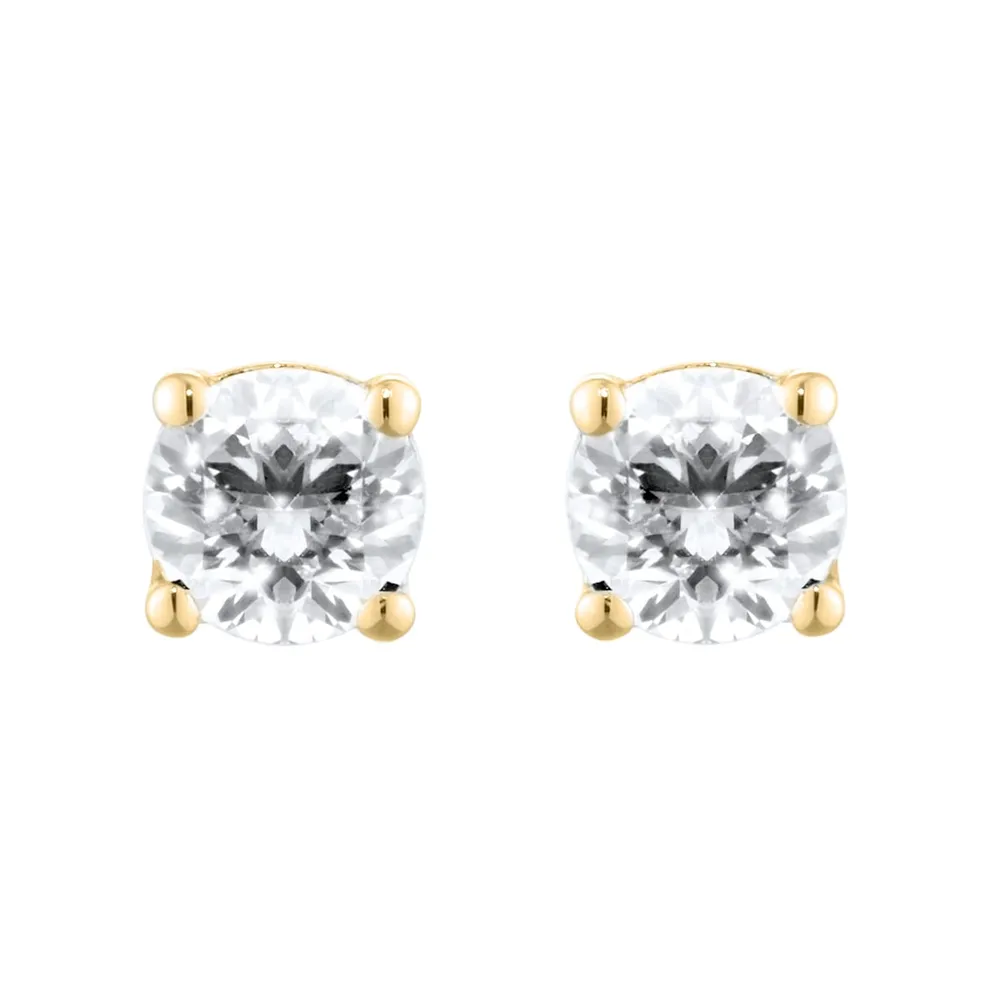 18ct Yellow Gold 0.60cttw Brilliant Cut Diamond Solitaire Stud Earrings