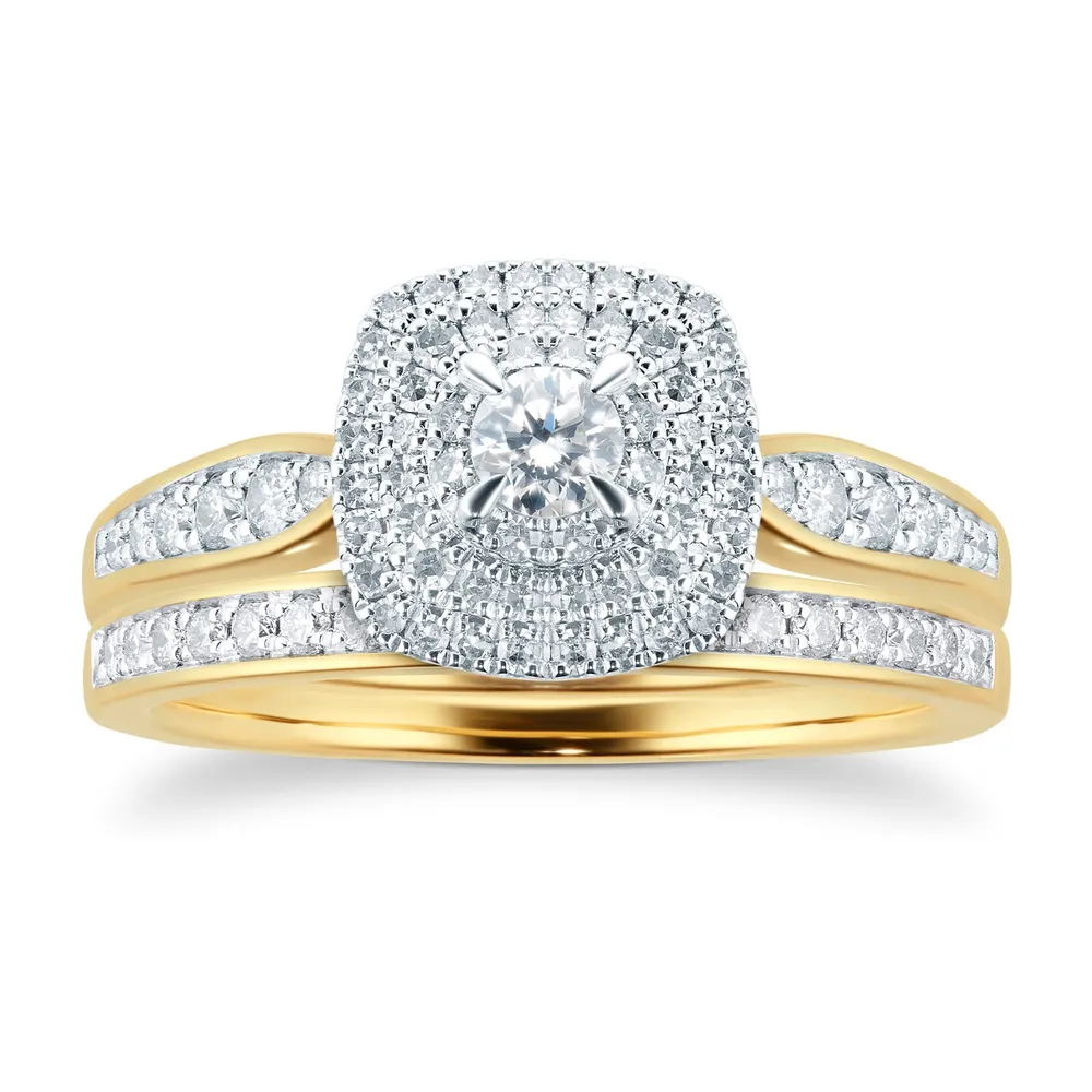 18ct Yellow Gold 0.65ct Diamond Bridal set