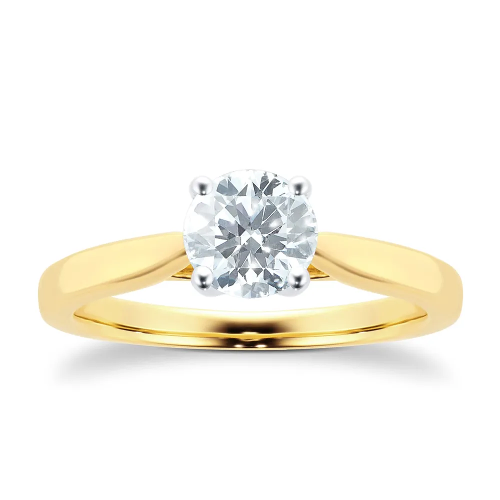 18ct Yellow Gold 0.70cttw Brilliant Cut Diamond Engagement Ring
