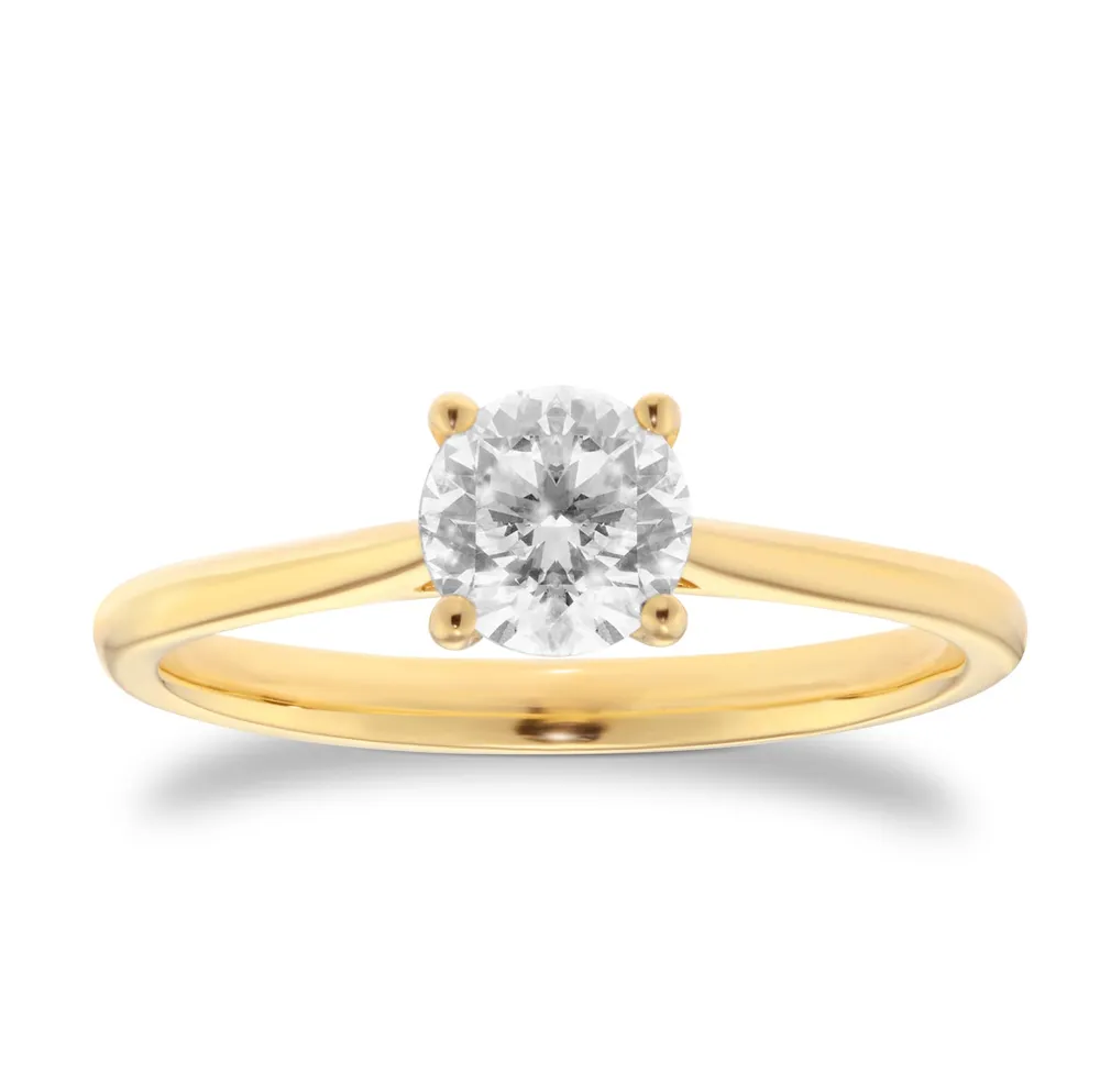 18ct Yellow Gold 0.70cttw Brilliant Cut Diamond Solitaire Engagement Ring