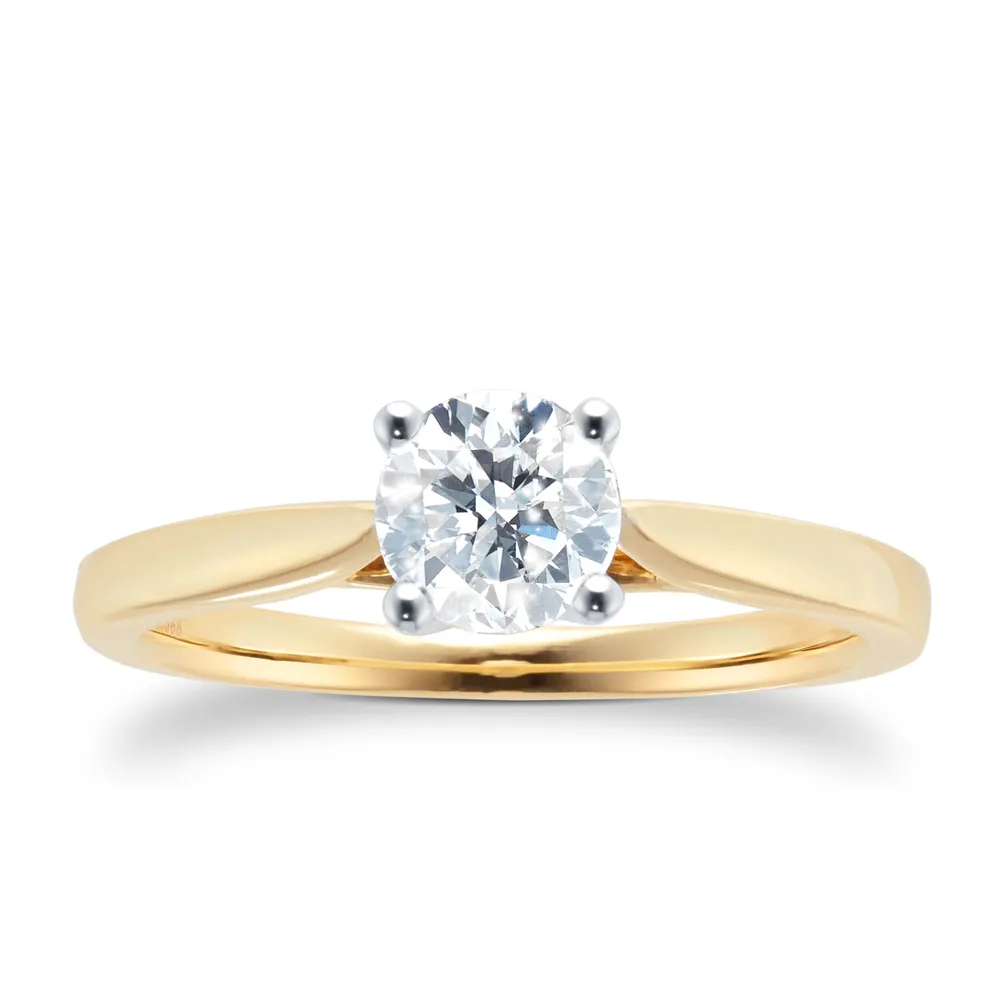 18ct Yellow Gold 0.70cttw Brilliant Cut Solitaire Diamond Engagement Ring