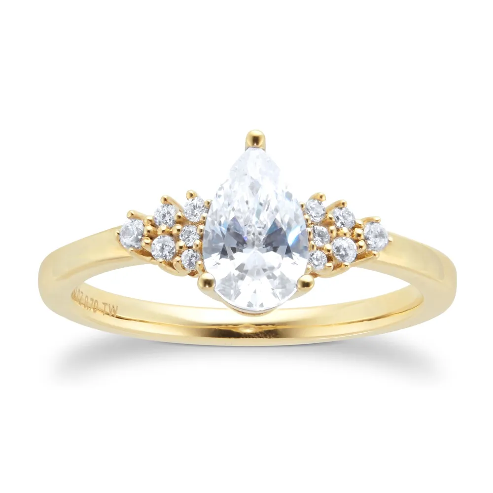 18ct Yellow Gold 0.70cttw Diamond Pear Engagement Ring